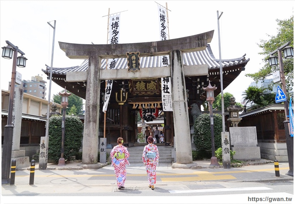 日本九州 福岡博多 櫛田神社 穿著和服去散步 參拜博多地區守護神 吃關關